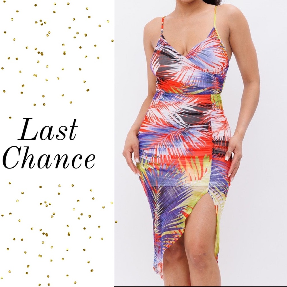 Printed Mesh Dress